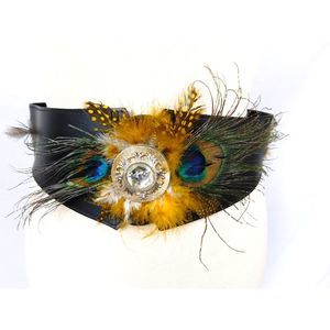Vintage Georges Gallet Swiss Made Belt With Feathers S/M